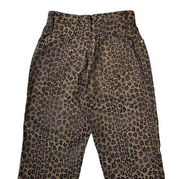 90s Vintage Fendi Leopard Print Jeans Pants Mid Rise Tapered Leg Animal Print. - Picture 3 of 6